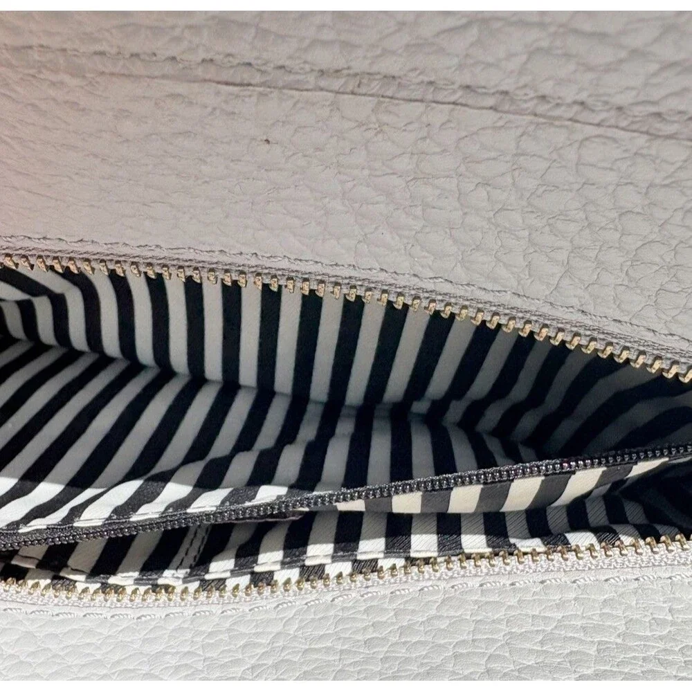 Kate Spade Southport Avenue Gray Pebbled Leather Satchel Tote Top Handle Bag